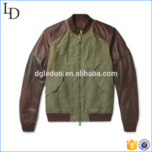 Washed-Cotton Canvas hunting jacket varsity with leather sleeve jacket